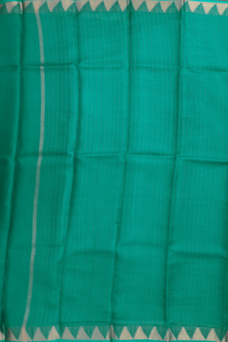 Kota Silk Saree In Teal Green With Temple Zari Border