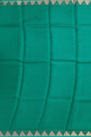 Kota Silk Saree In Teal Green With Temple Zari Border