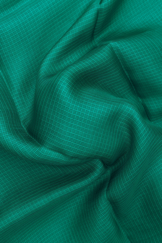 Kota Silk Saree In Teal Green With Temple Zari Border