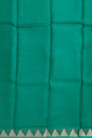 Kota Silk Saree In Teal Green With Temple Zari Border