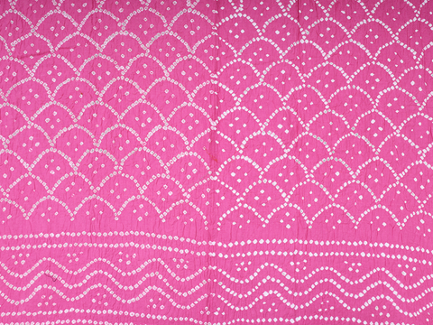 Scallop Design Pink Bandhani Salwar Material