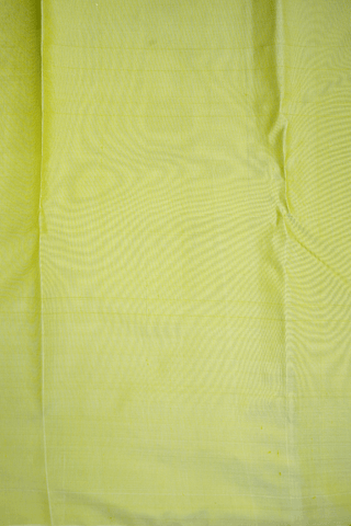 Seppu Rekku Border Plain Pale Yellow Kanchipuram Silk Saree