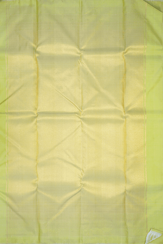 Seppu Rekku Border Plain Pale Yellow Kanchipuram Silk Saree