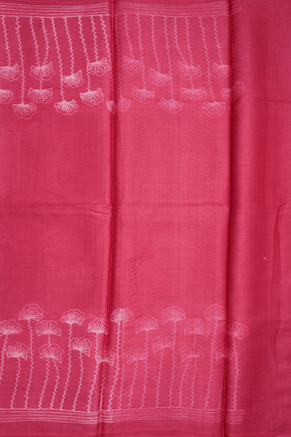 Shibori Design Rose Red Tussar Silk Saree