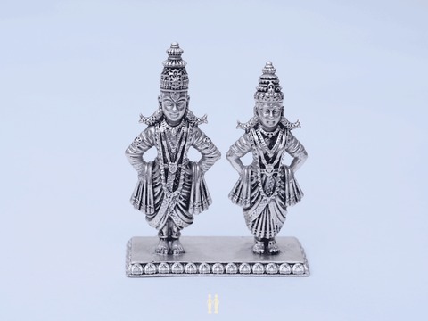 Shri Panduranga And Rukmini Pure Silver Idol