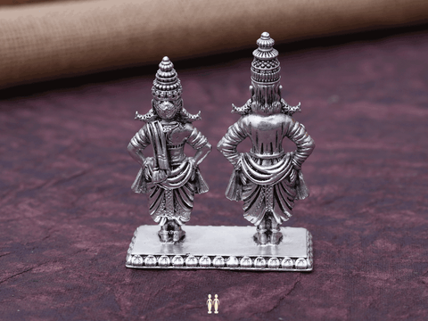 Shri Panduranga And Rukmini Pure Silver Idol