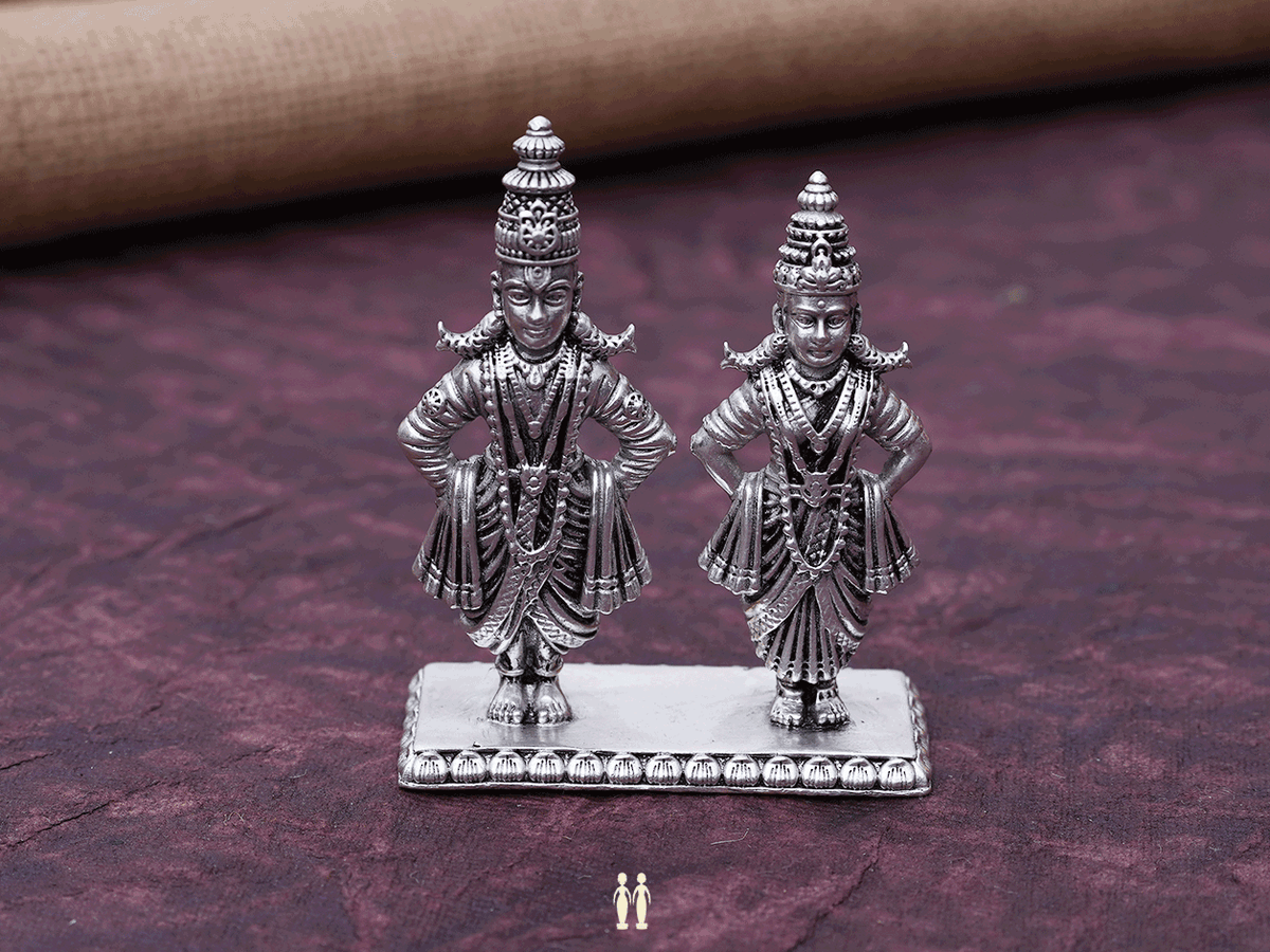 Shri Panduranga And Rukmini Pure Silver Idol