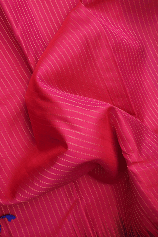 Zari Striped Design Punch Pink Kanchipuram Silk Saree
