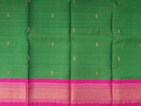 Stripes Design Green Kanchipuram Pavadai Sattai Material