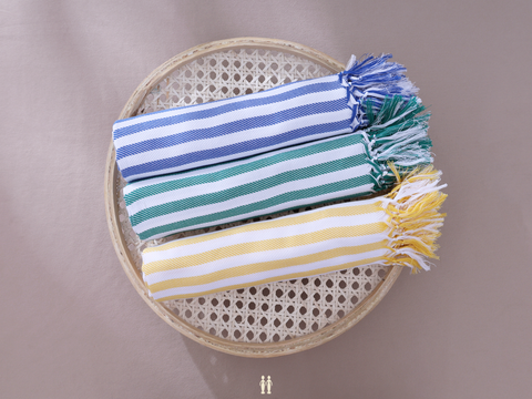 Multicolor Set Of 3 Cotton Towels