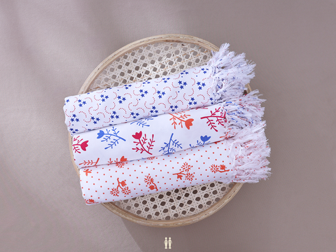 White Set Of 3 Cotton Towels