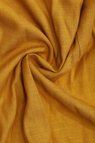 Split Neck Plain Golden Yellow Rayon Cotton Long Kurta