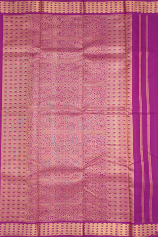 Kanchipuram Silk Saree In Purple Rose With Jacquard Pattern