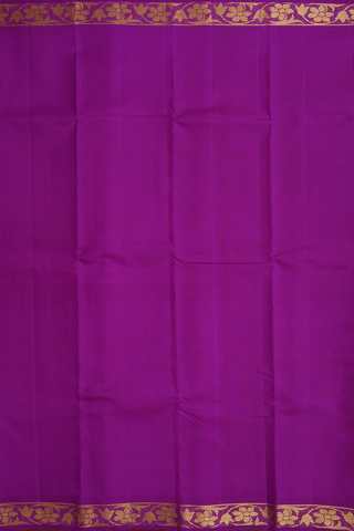 Kanchipuram Silk Saree In Purple Rose With Floral Zari Border