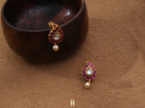 Thilagam Design Gold Plated Silver Earrings