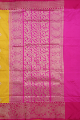 Thilagam Motifs Honey Yellow Banarasi Silk Saree