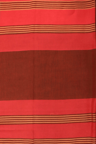 Threadwork Border Plain Chilli Red Bengal Cotton Saree