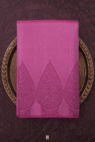 Threadwork Border Plain Orchid Pink Kanchipuram Silk Saree