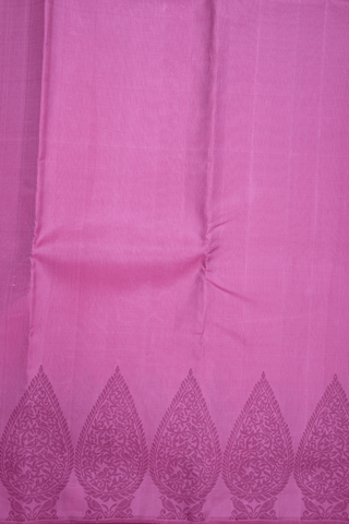 Threadwork Border Plain Orchid Pink Kanchipuram Silk Saree