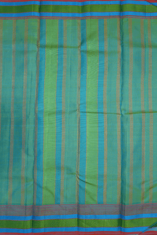Threadwork Border Plain Seafoam Green Kanchipuram Silk Saree