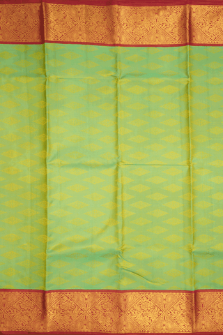 Threadwork Buttas Green Kanchipuram Silk Saree