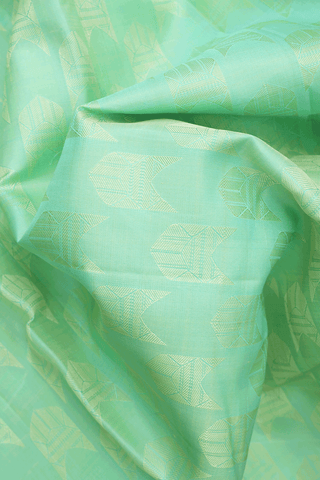 Threadwork Buttas Pastel Green Kanchipuram Silk Saree