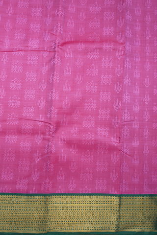 Threadwork Buttas Pink Kanchipuram Silk Saree