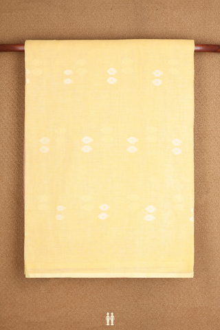 Threadwork Buttas Yellow Semi Linen Saree