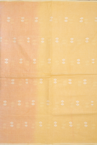 Threadwork Buttas Yellow Semi Linen Saree