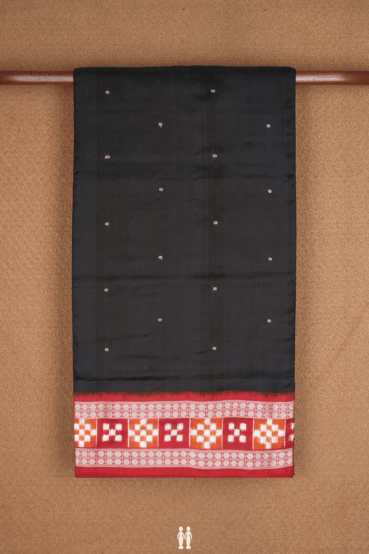 Threadwork Buttis Black Odisha Silk Saree