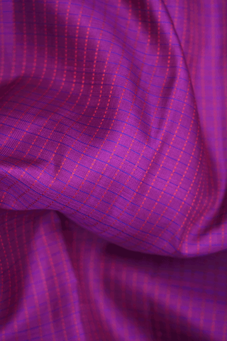 Threadwork Checks Design Purple Rose Kanchipuram Silk Saree