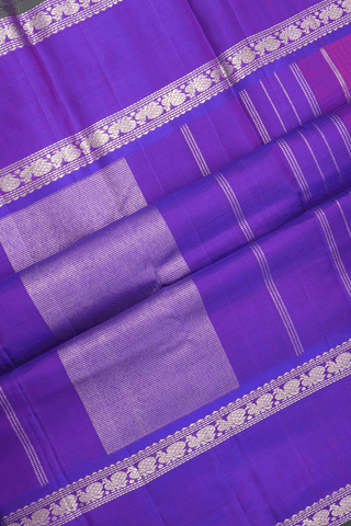 Threadwork Checks Design Purple Rose Kanchipuram Silk Saree