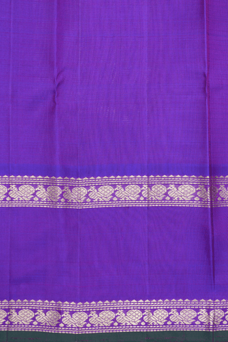 Threadwork Checks Design Purple Rose Kanchipuram Silk Saree