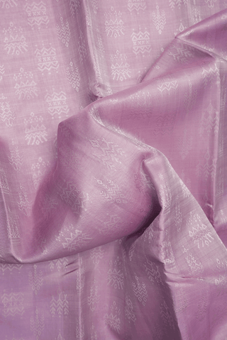Threadwork Motifs Pastel Pink Kanchipuram Silk Saree