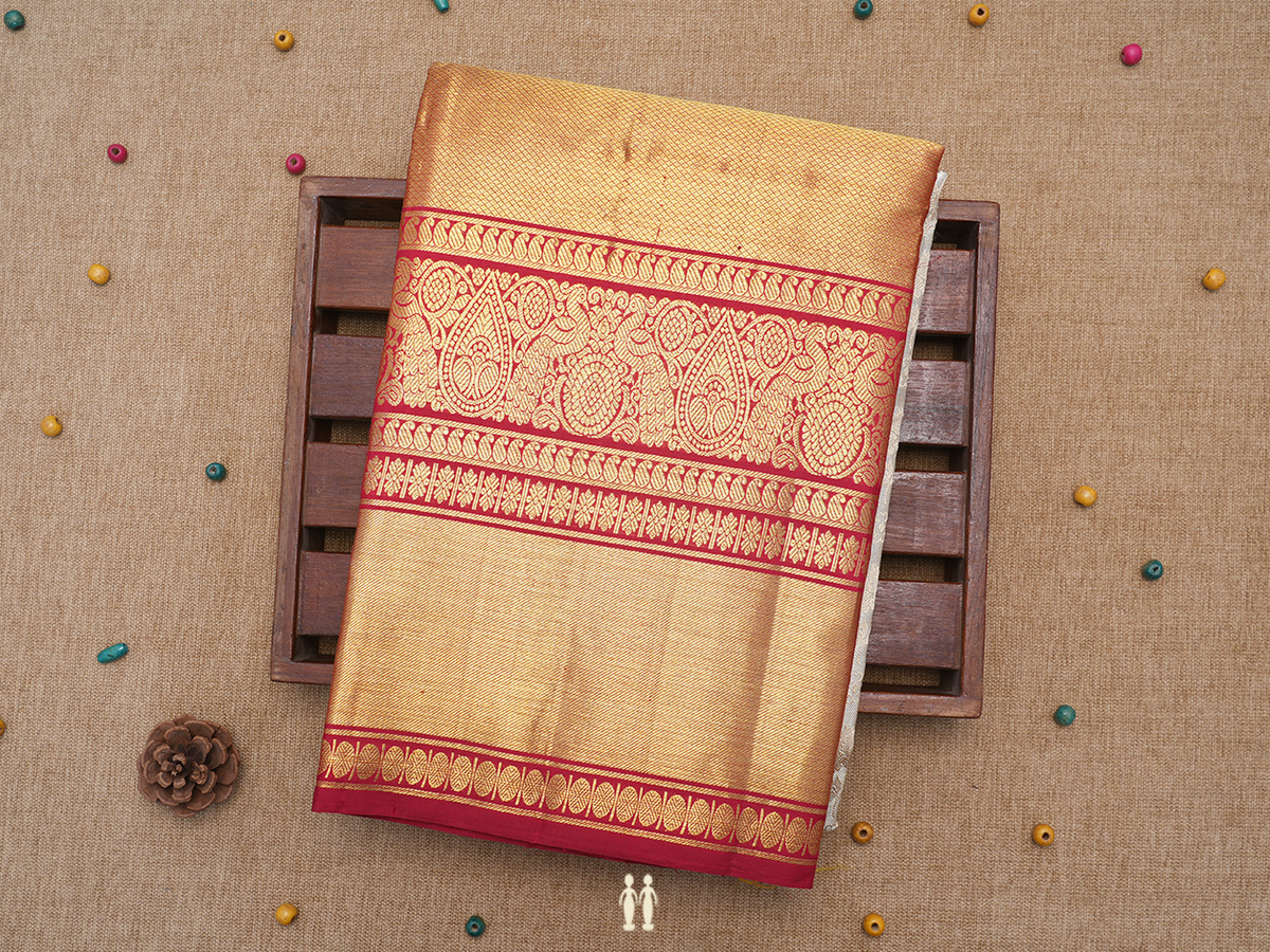 Traditional Border Beige Pavadai Sattai Material