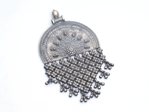 Tribal Oxidized Pure Silver Pendant