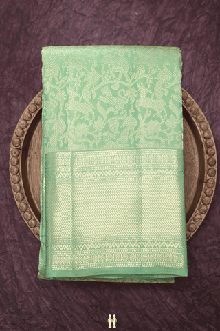 Vanasingaram Zari Design Pastel Green Kanchipuram Silk Saree