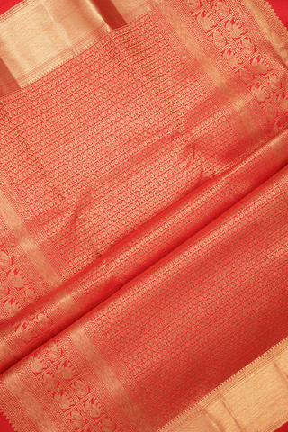 Vanasingaram Zari Design Scarlet Red Kanchipuram Silk Saree