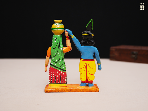 Lord Krishna Stealing Butter Wooden Handicraft For Golu