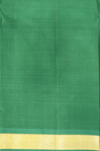 Zari Border Plain Dark Green Kanchipuram Silk Saree