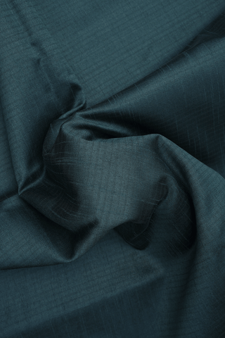 Zari Border Plain Dark Slate Green Semi Jute Saree