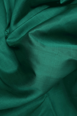 Zari Border Plain Emerald Green Kanchipuram Silk Saree