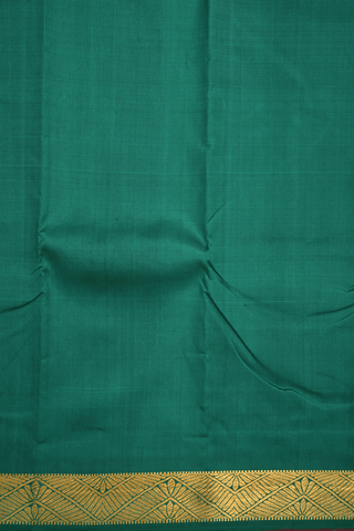 Zari Border Plain Emerald Green Kanchipuram Silk Saree