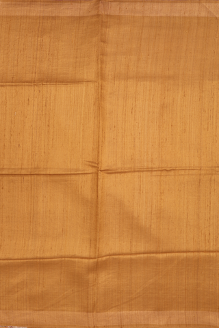 Zari Border Plain Golden Brown Tussar Silk Saree