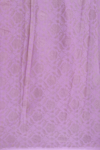 Zari Border Plain Lavender Chiffon Saree