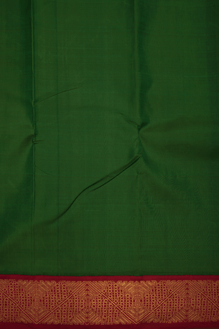 Zari Border Plain Leaf Green Kanchipuram Silk Saree