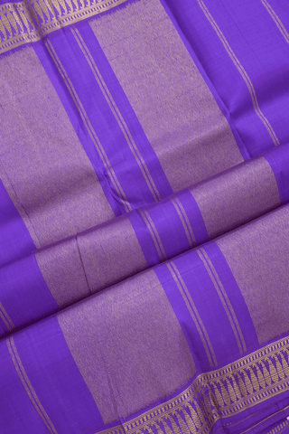 Zari Border Plain Purple Kanchipuram Silk Saree