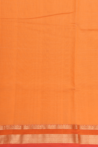 Zari Border Plain Soft Orange Traditional Silk Cotton Saree