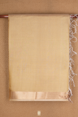 Zari Border Plain Tan Tussar Silk Saree