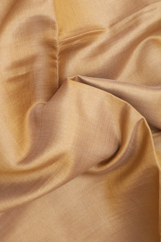 Zari Border Plain Tan Tussar Silk Saree